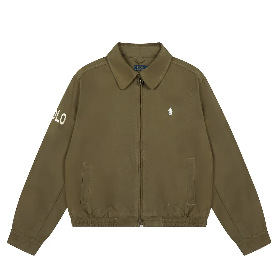P300 top quality" Style number: 8101# (not off the shelves all year round) [Ralph Lauren/Ralph Lauren old cadre pony embroidered armband POLO jacket] ✅Ralph Lauren Ralph Lauren classic basic American retro old cadre goddess style jacket ✅Pure cotton high-gram heavy wash, soft, comfortable and tangible, upright and textured ✅Customized Vintage bronze double-open zipper head to restore the same quality as the cabinet version ✅This style: White/khaki color. There are waist patterns inside the threads of the collar and cuffs. Please note~ ✅Retro versatile jacket. The upper body is very flattering. Versatile model YYDS~ ✅Versatile for daily wear and work wear. ✅The upper body is simple and easy to wear. A must-have for goddess ootd. Good-looking clothes are never too picky. A must-have in the goddess' wardrobe. Size: S-XL. Color: White, yellow, red, navy, khaki, pink, light blue, olive green.